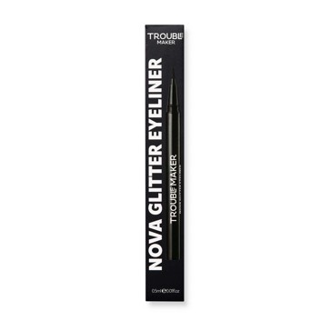 Trouble Maker Nova Glitter Liquid Eyeliner Pen - Black Hole Black