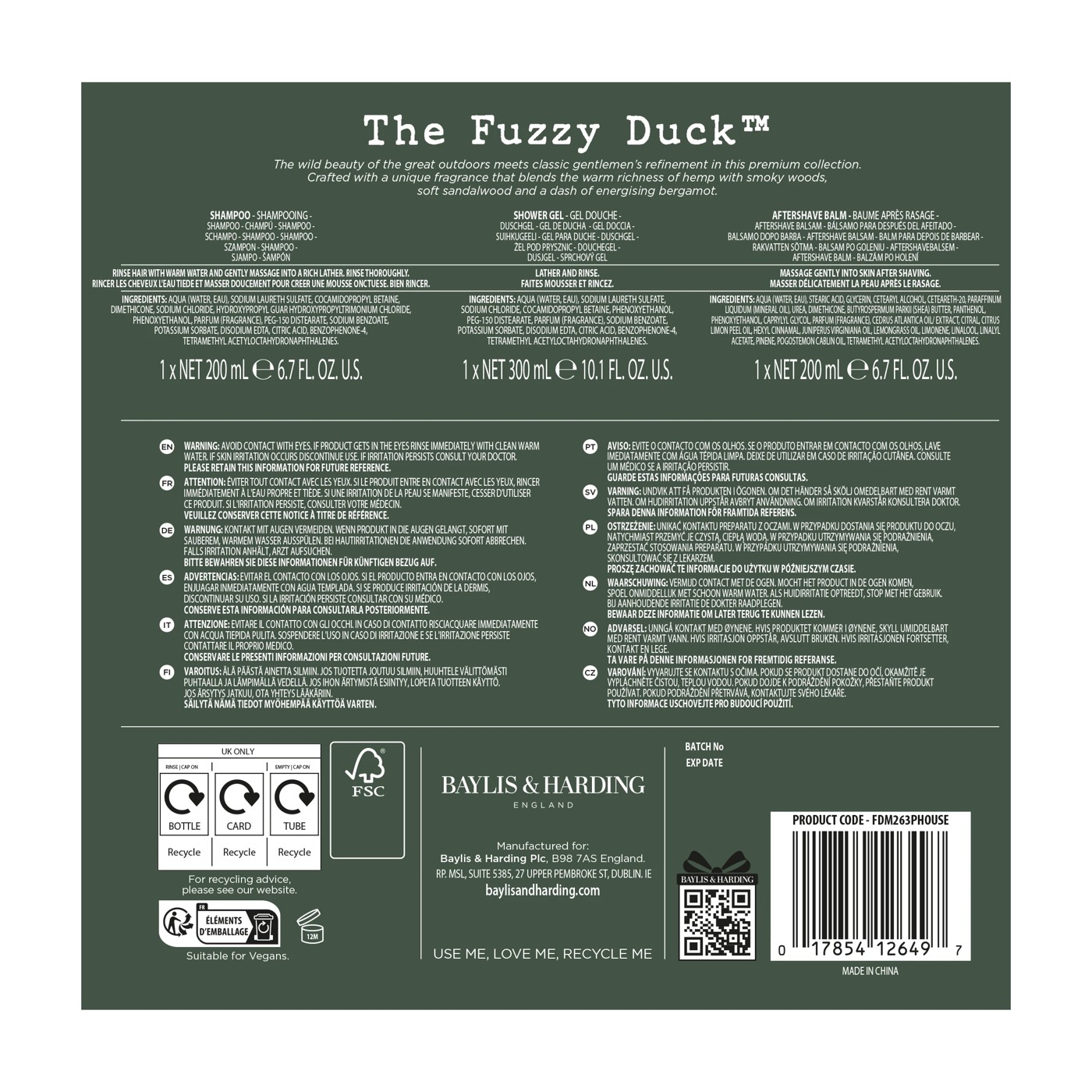 Baylis & Harding The Fuzzy Duck Refreshing Shower Kit Gift Set - Bergamot, Hemp and Sandalwood 2 of 4