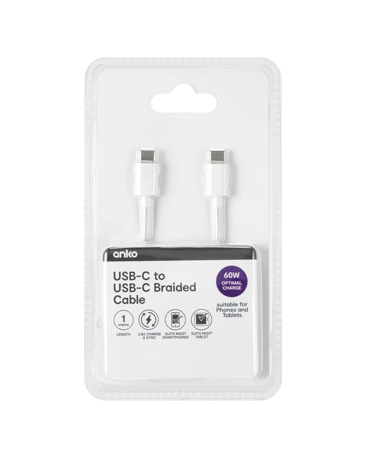 USB-C to USB-C Braided Cable - Anko 4 of 4