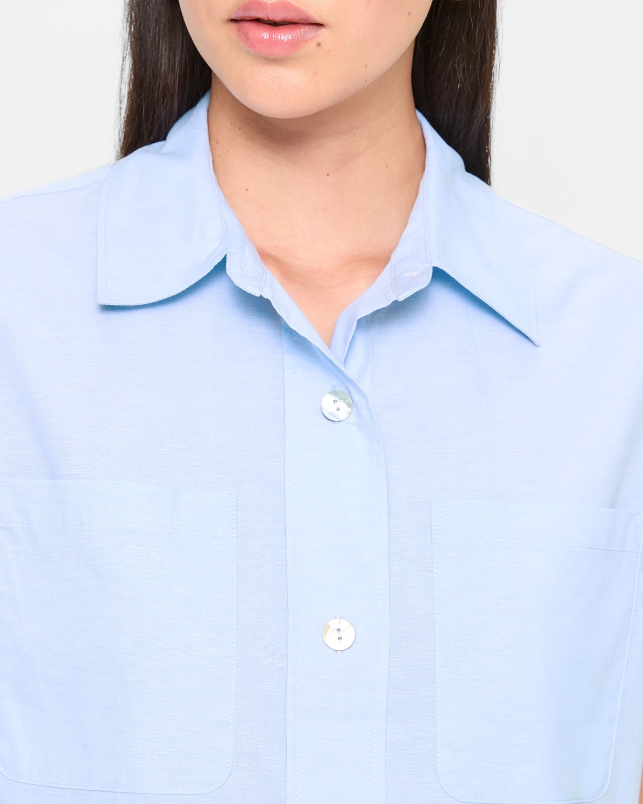Linen Blend Crop Shirt - Preview 5 of 5