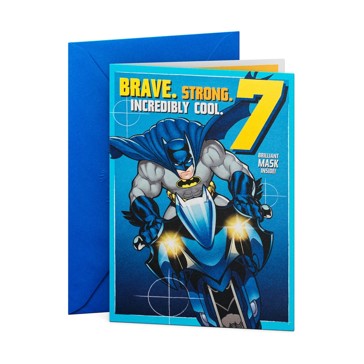 Hallmark Birthday Card for Kids - Batman with Cut-out Mask