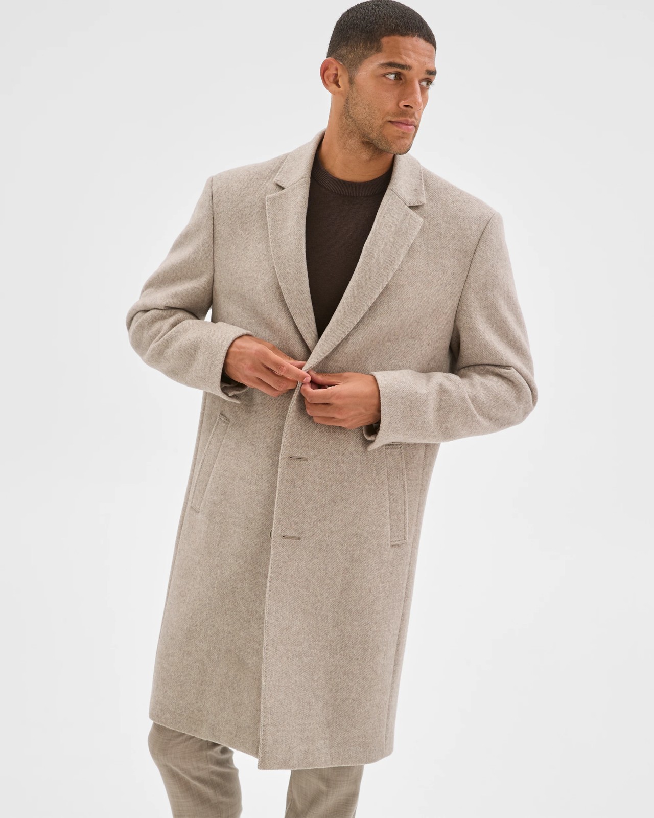 Preview Long Sleeve Long Coat - Oatmeal 4 of 6