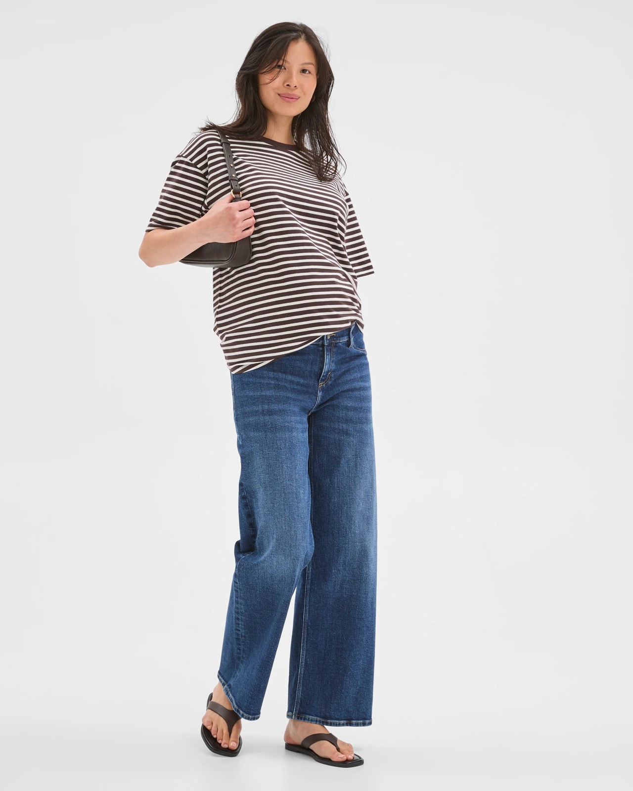 Maternity Under The Belly Denim Wide Leg Jeans 2 of 5
