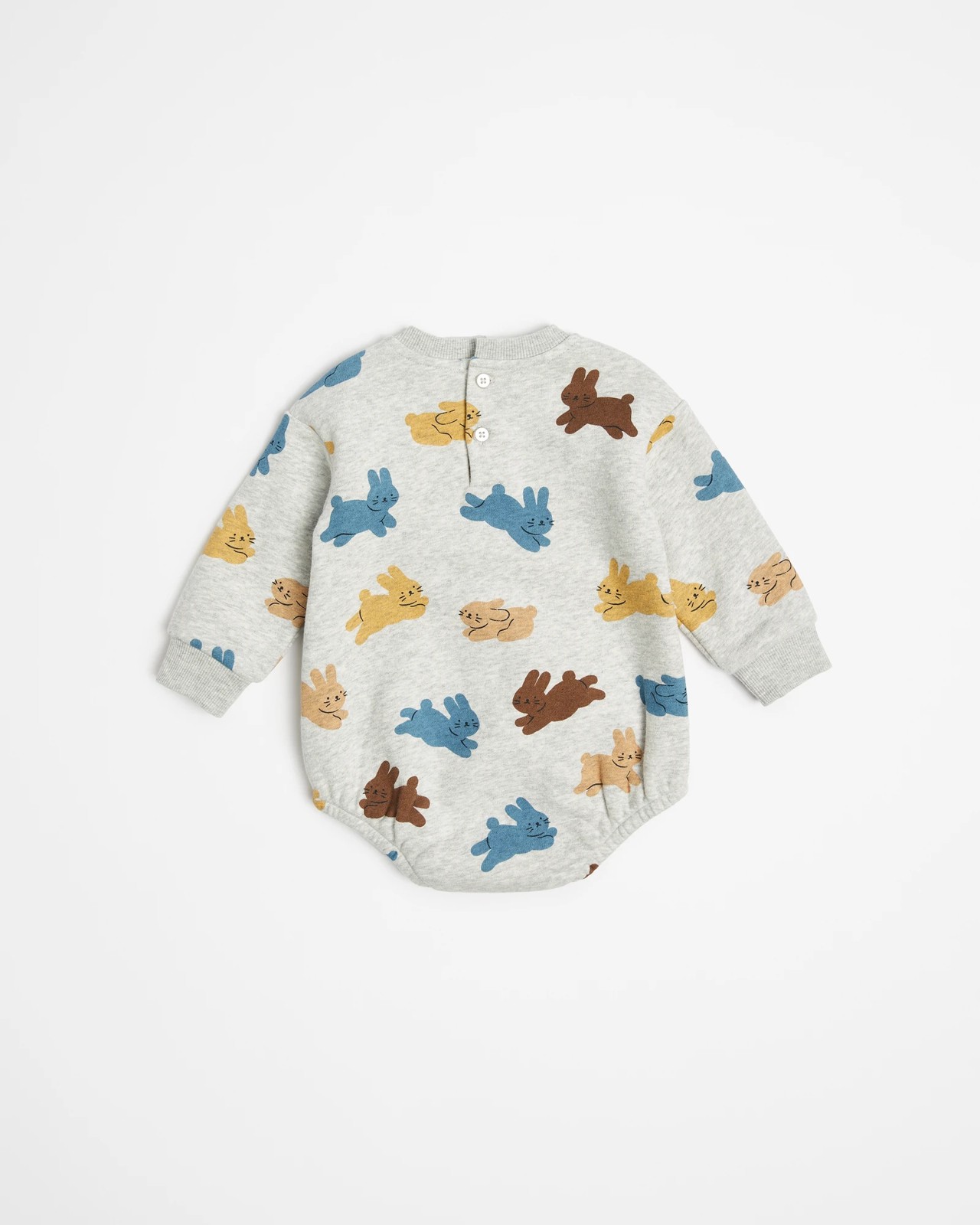 Baby Organic Cotton Print Fleece Bodysuit - Bunnies 4 of 6
