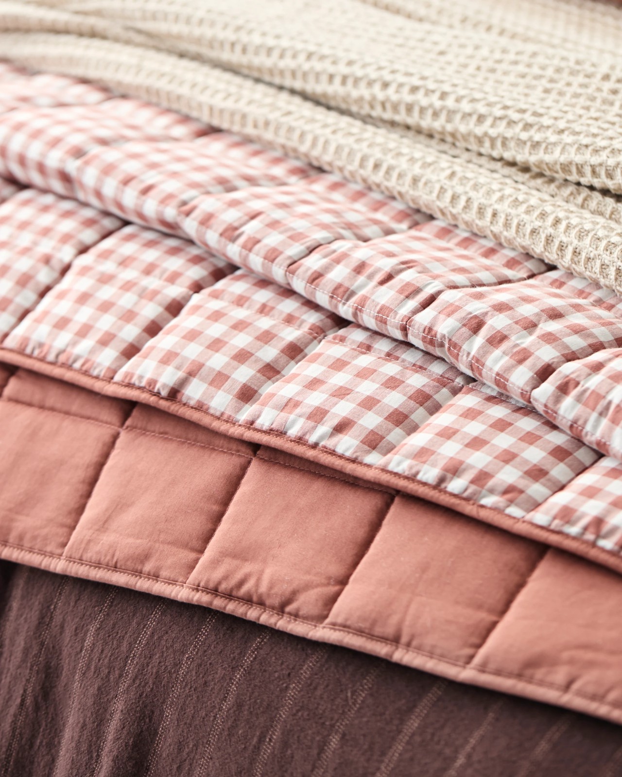 Adelle Stripe Linen/Cotton Quilt Cover Set - Chocolate 5 of 5