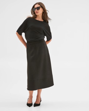 Petites Suedette Midi Skirt