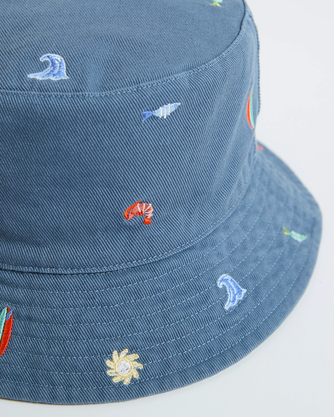 Cotton Embroidered Sea Scape Bucket Hat 2 of 2