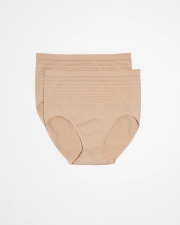 2 Pack Matte and Shine Seamfree Full Briefs