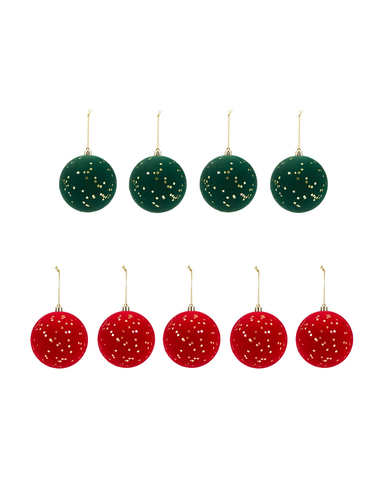 Anko 9 Pack 10cm Traditional Flocked Baubles 2 of 5