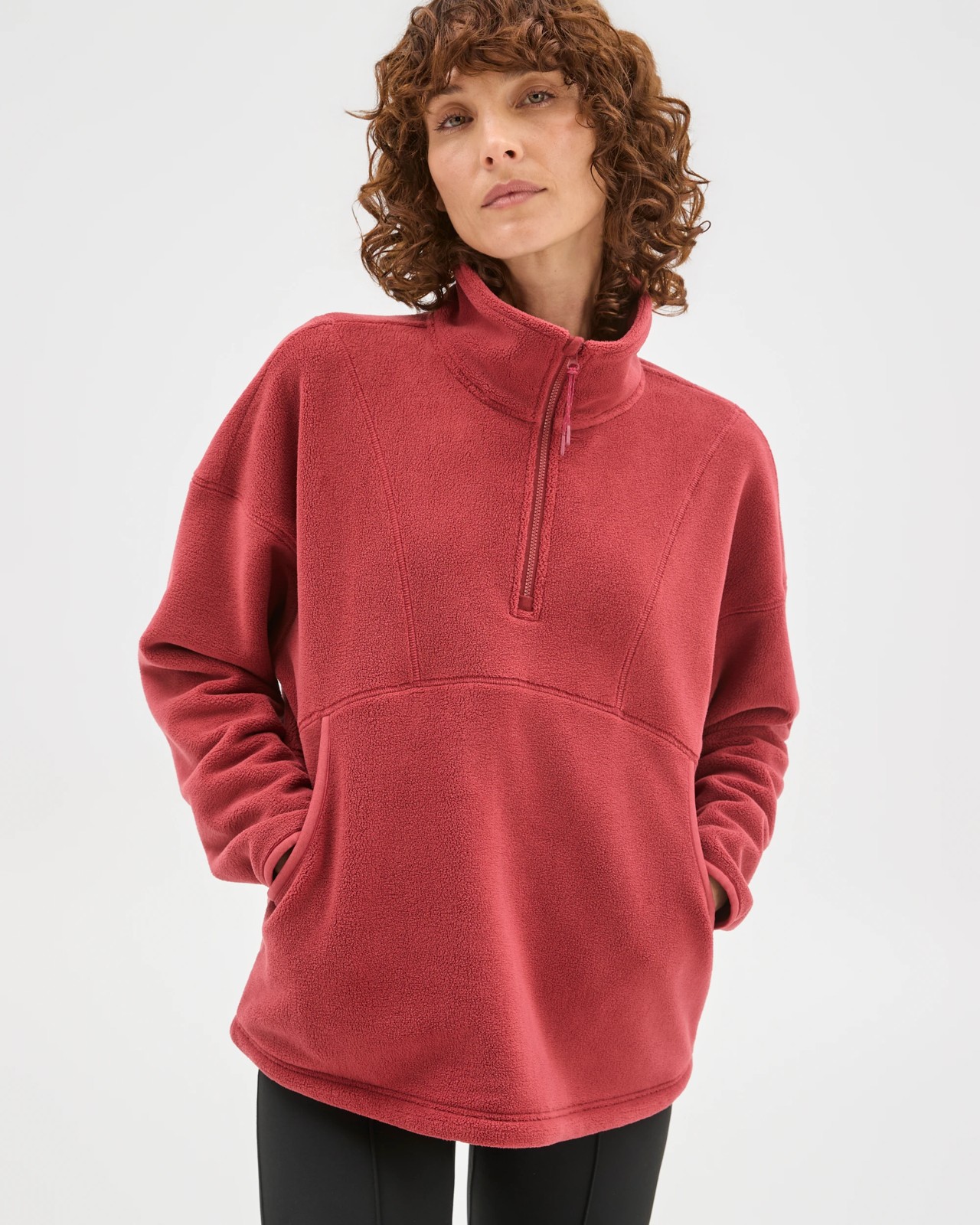 Polar Fleece 1/4 Zip Jumper - Earth Rose 2 of 6