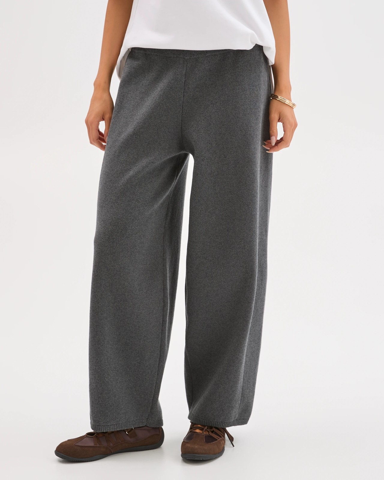 Lily Loves Australian Cotton Blend Lounge Knit Pants - Shadow Marle 2 of 5