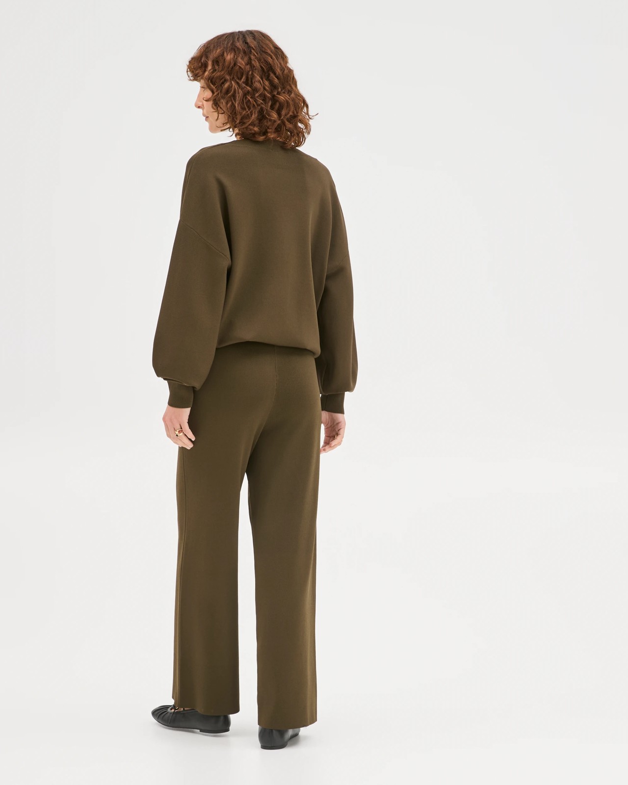 Preview Crepe Knit Straight Leg Pants 5 of 6