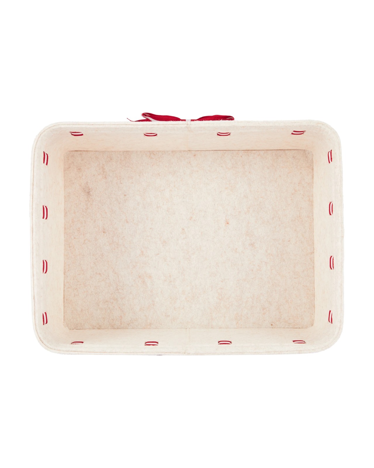 Anko Christmas Felt Basket with Bow - Beige 4 of 5