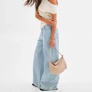 Lily Loves Denim Mid Rise Wide Leg Jeans product image