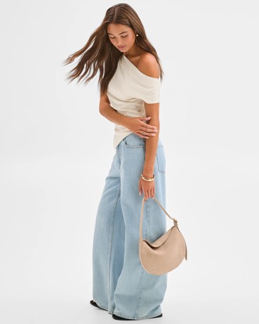 Lily Loves Denim Mid Rise Wide Leg Jeans