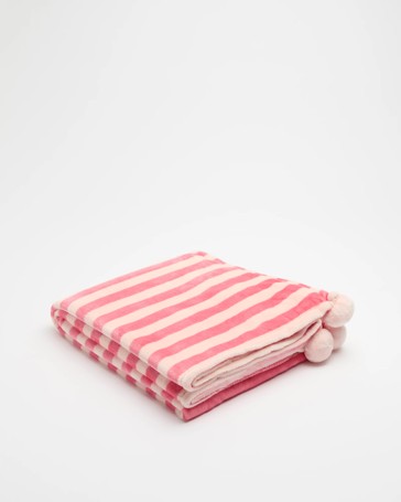 Kids Super Soft Print Stripe Throw