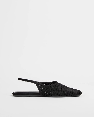 Pointed Sling Back Weave Ballet Flats
