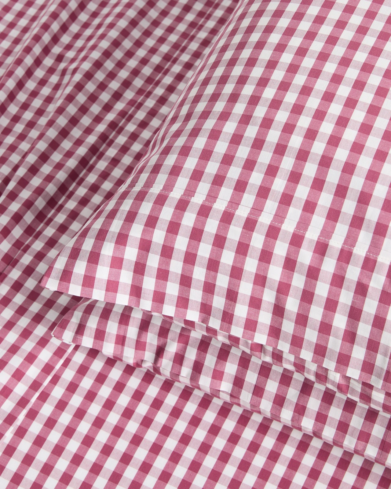 Gingham Australian Cotton Mix & Match Flat Sheet - Vintage Rose - QB 3 of 5