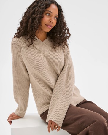 High Wrap Neck Relaxed Jumper