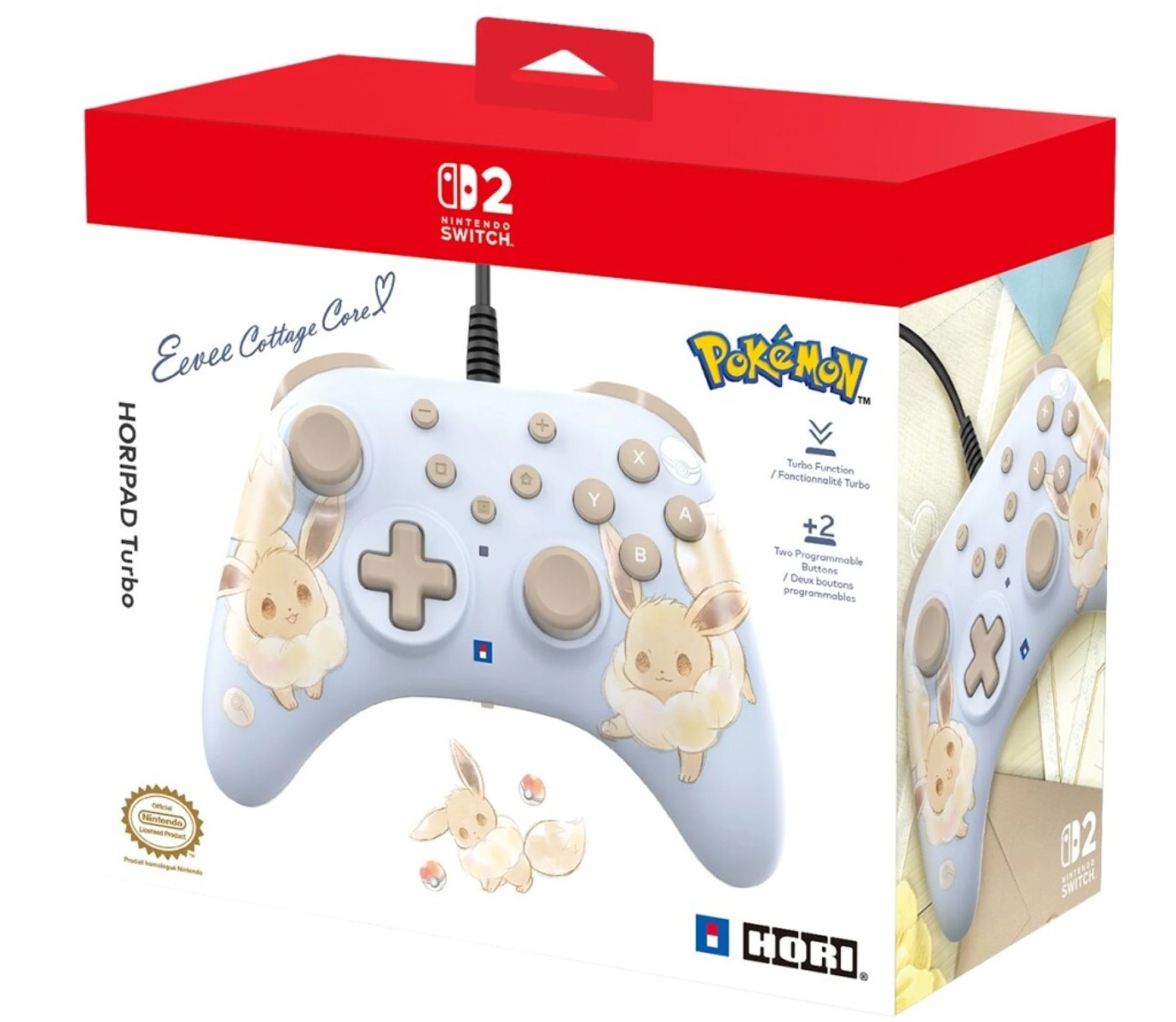 Hori Turbo Eevee Cottage Core Wired Controller - Nintendo Switch 2 2 of 3