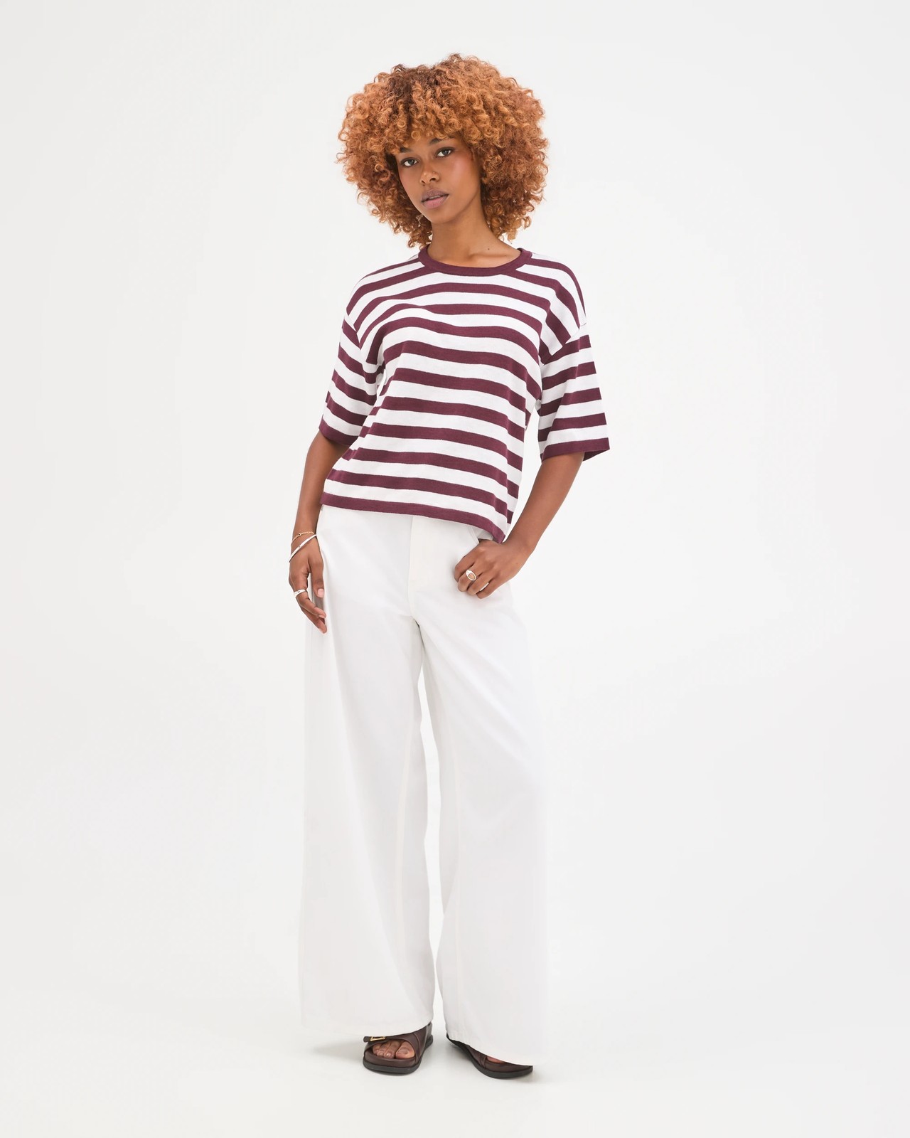 Petites Australian Cotton Blend Drop Shoulder Boxy Knit Top 2 of 5