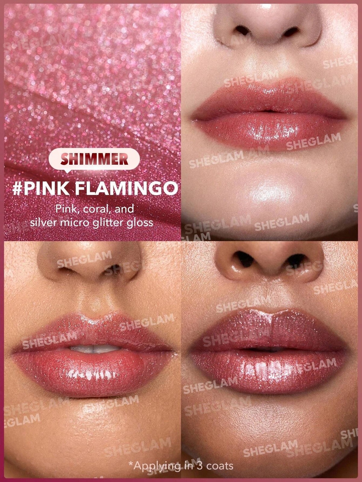SHEGLAM Pout-Perfect Shimmer Lip Plumper - Pink Flamingo 2 of 5