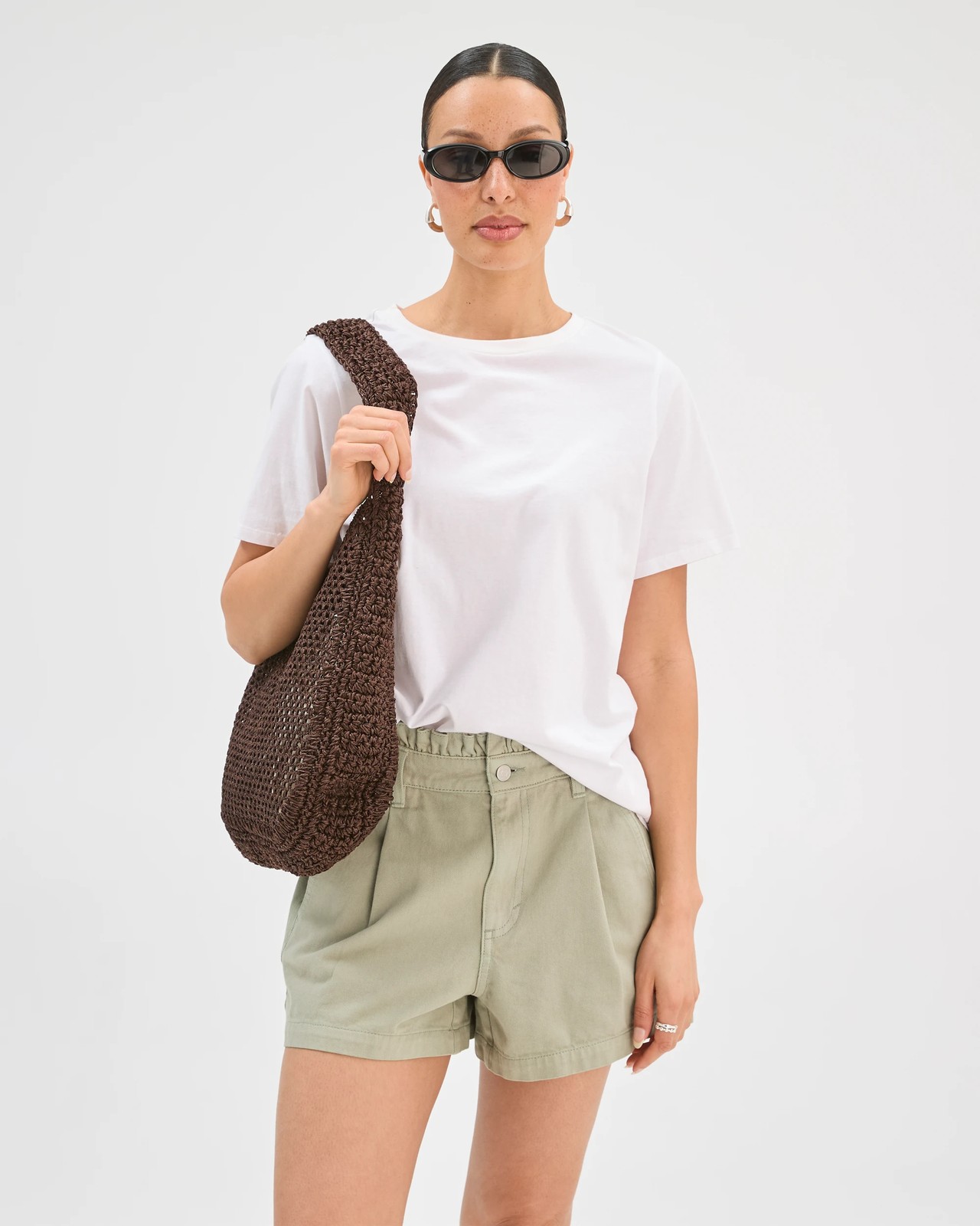 Gathered Waist Denim Shorts 3 of 5