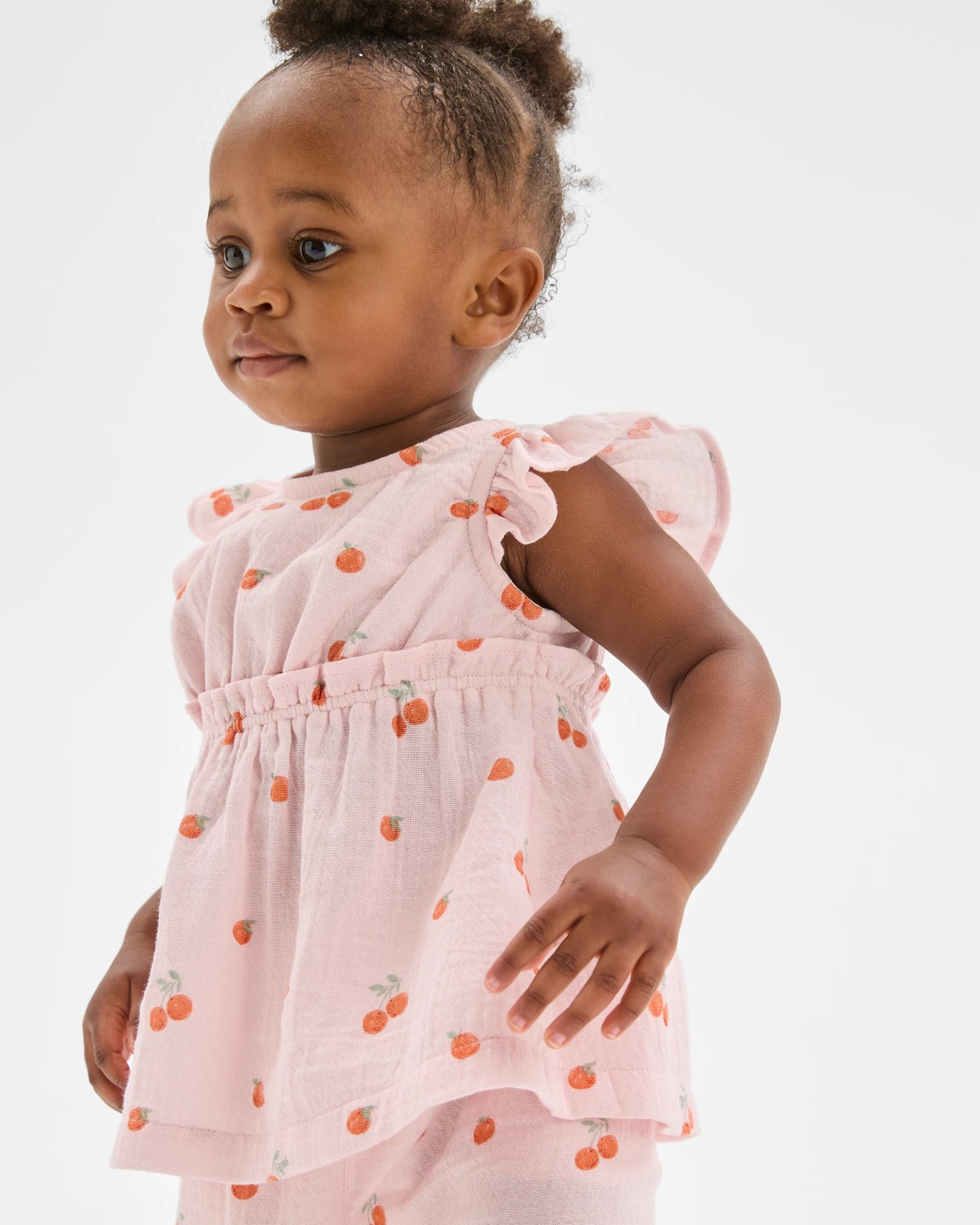 Baby Crinkle Top & Pants 2 Piece Set - Pink 2 of 5