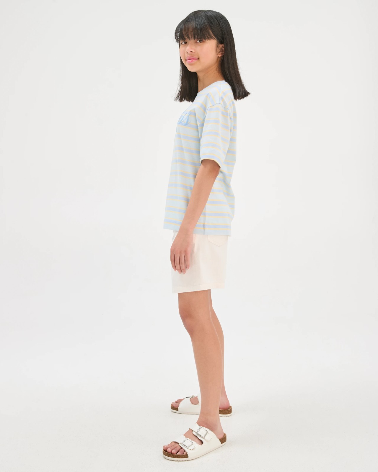 Australian Cotton Oversized T-Shirt - Stripe Endless Blue 4 of 5