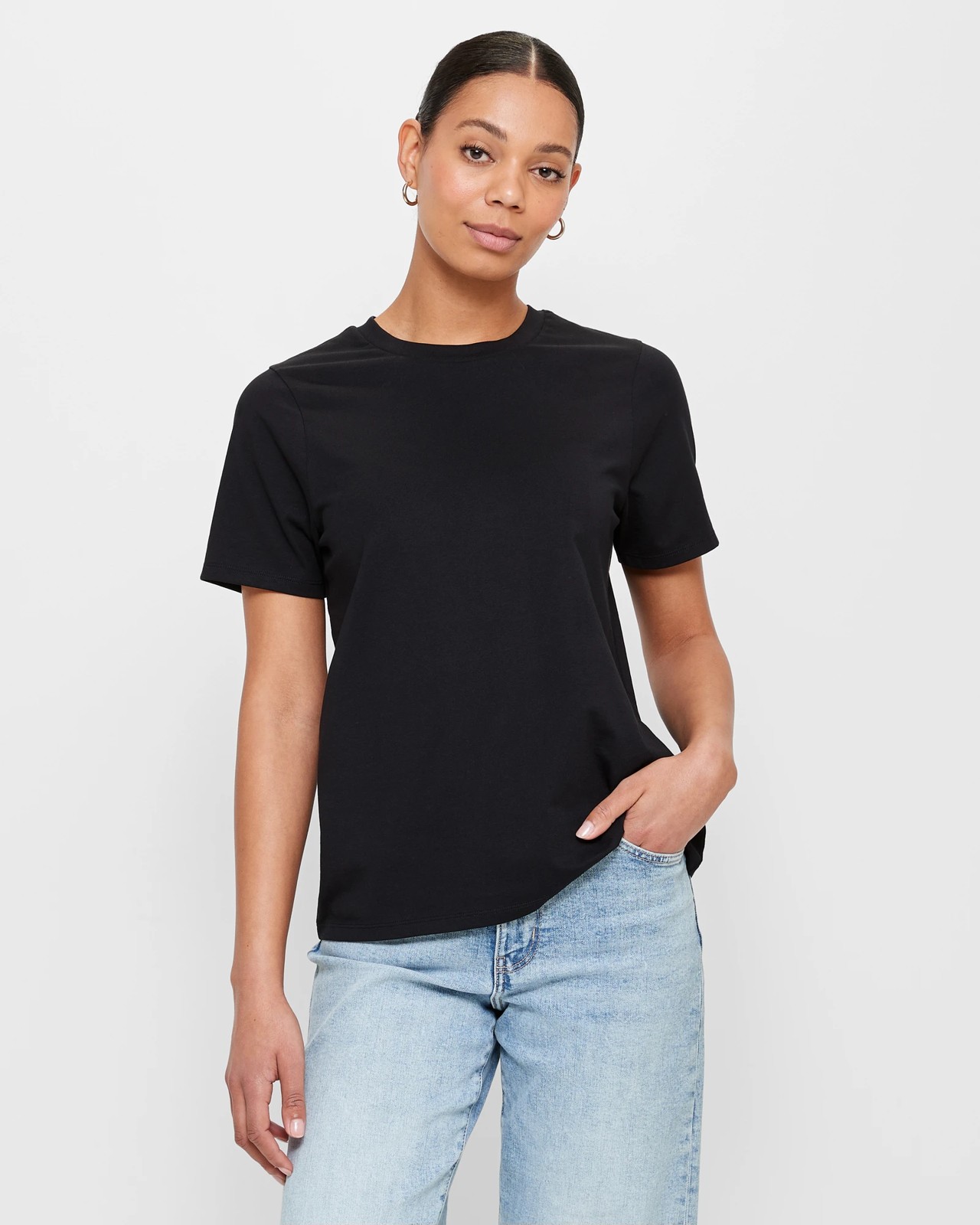 Australian Cotton Classic Crew Neck T-Shirt - Black