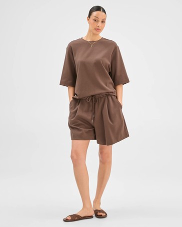 Australian Cotton Blend Relaxed Drape Shorts