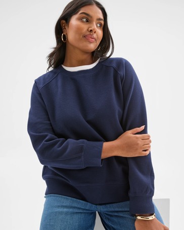 Plus Size Australian Cotton Blend Textured Knit Cocoon Jumper