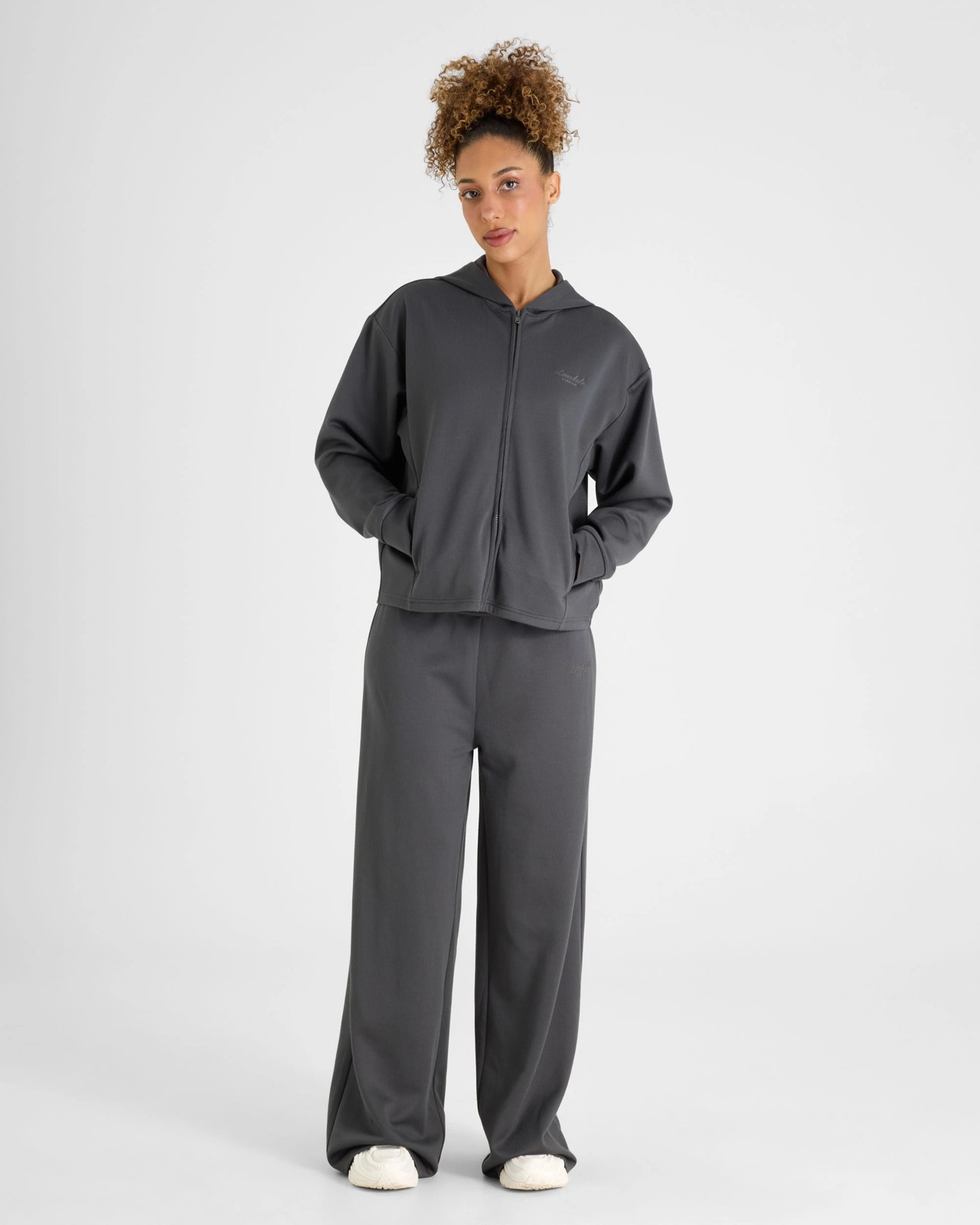 Lonsdale London Zip Through Rib Hooded Jumper - Charcoal 4 of 5