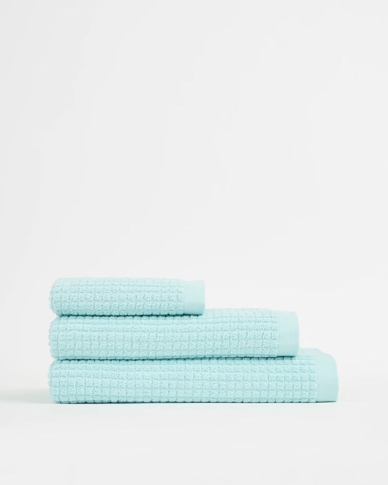 Cassie Textured Australian Cotton Bath Sheet - Aqua 3 of 3