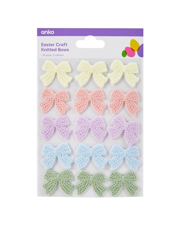 Anko 15 Pack Easter Craft Knitted Bows