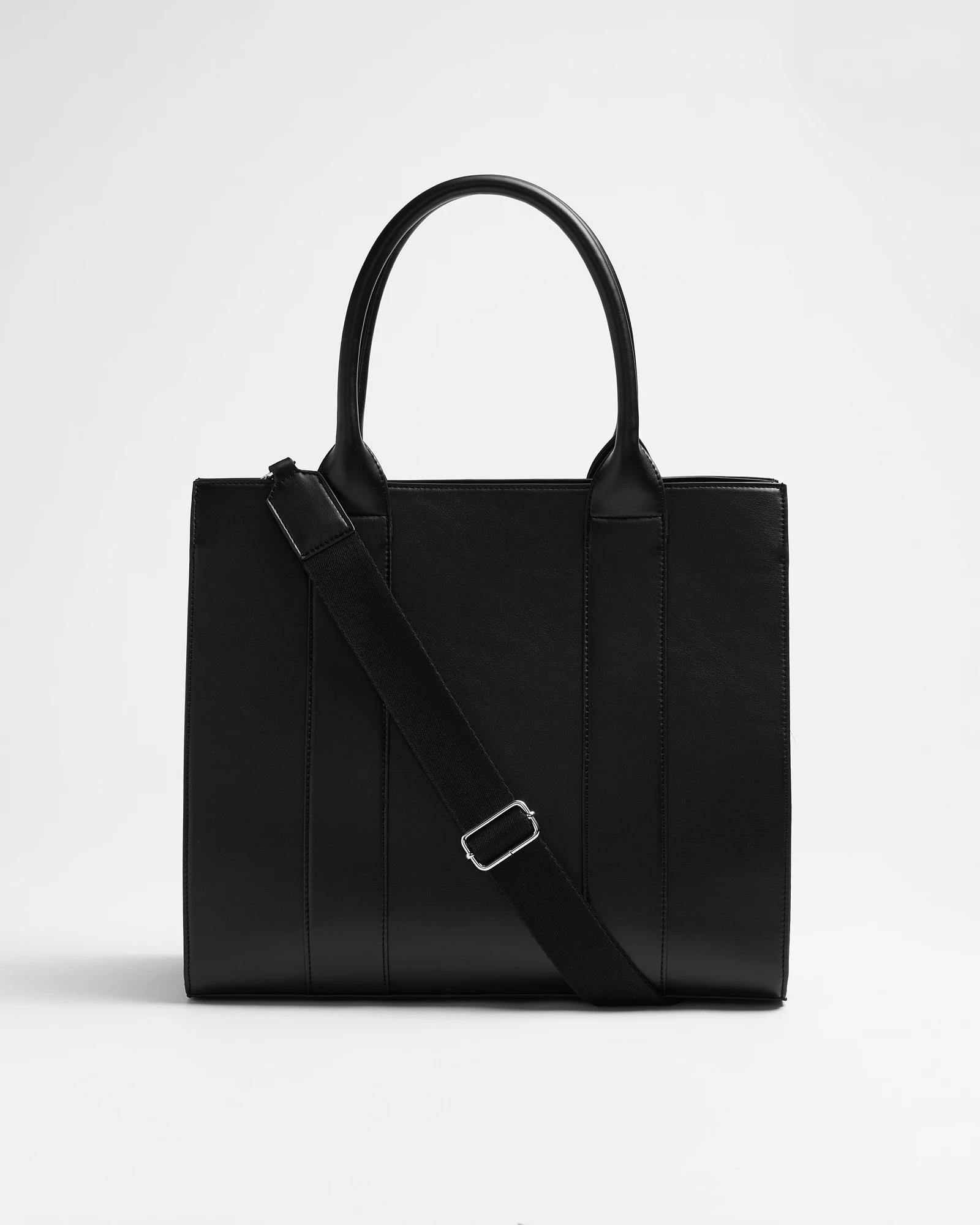 Target black leather discount tote