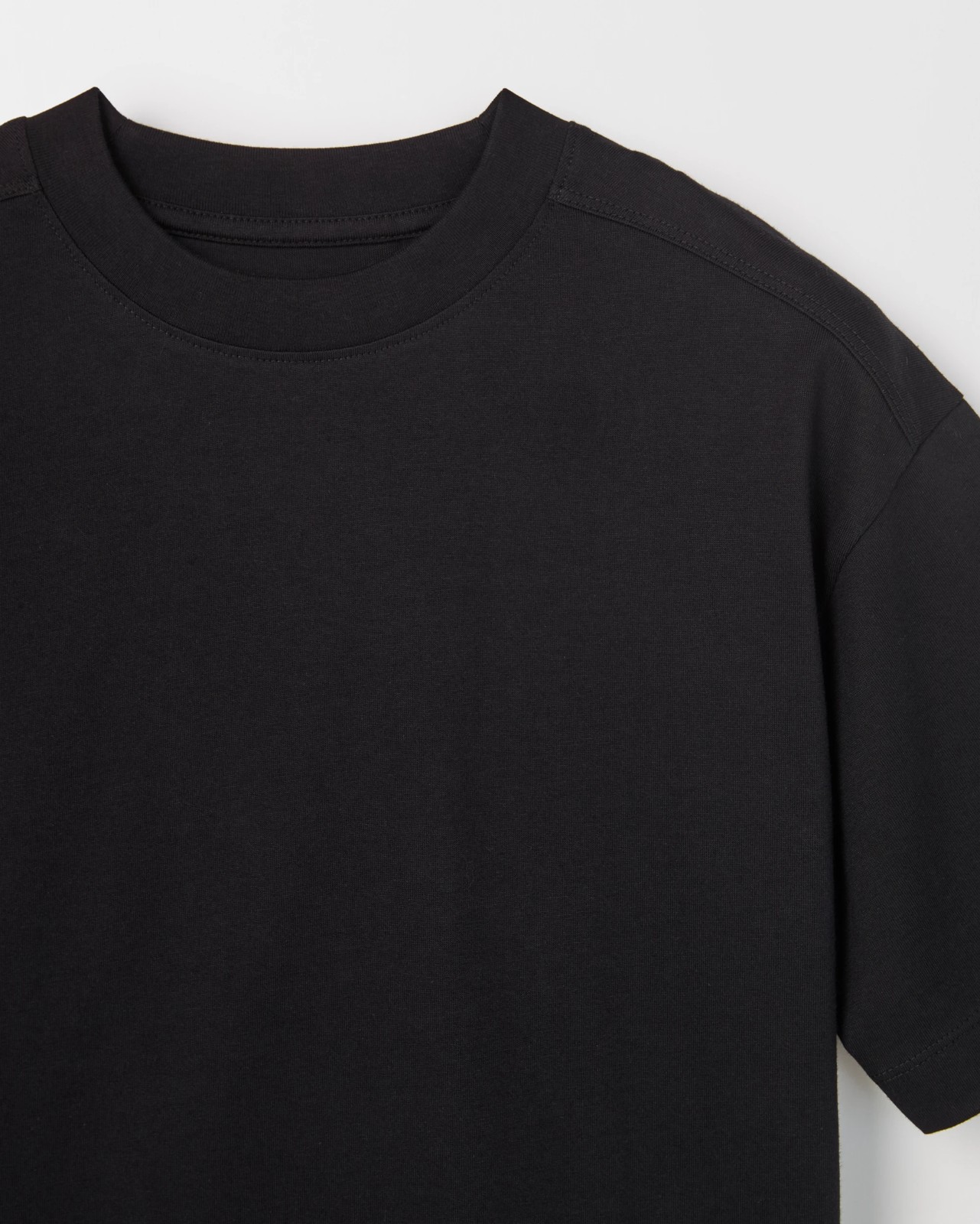 Australian Cotton Oversized Plain T-Shirt - Black 4 of 5