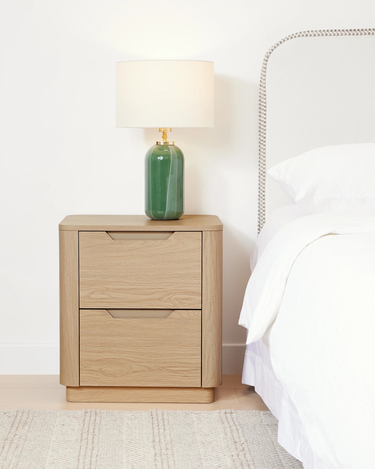 Anko Miles 2 Drawer Bedside Table - Oak 2 of 6