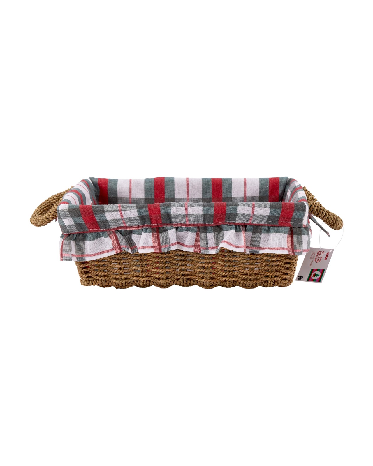 Anko Christmas Basket with Plaid Liner 5 of 5