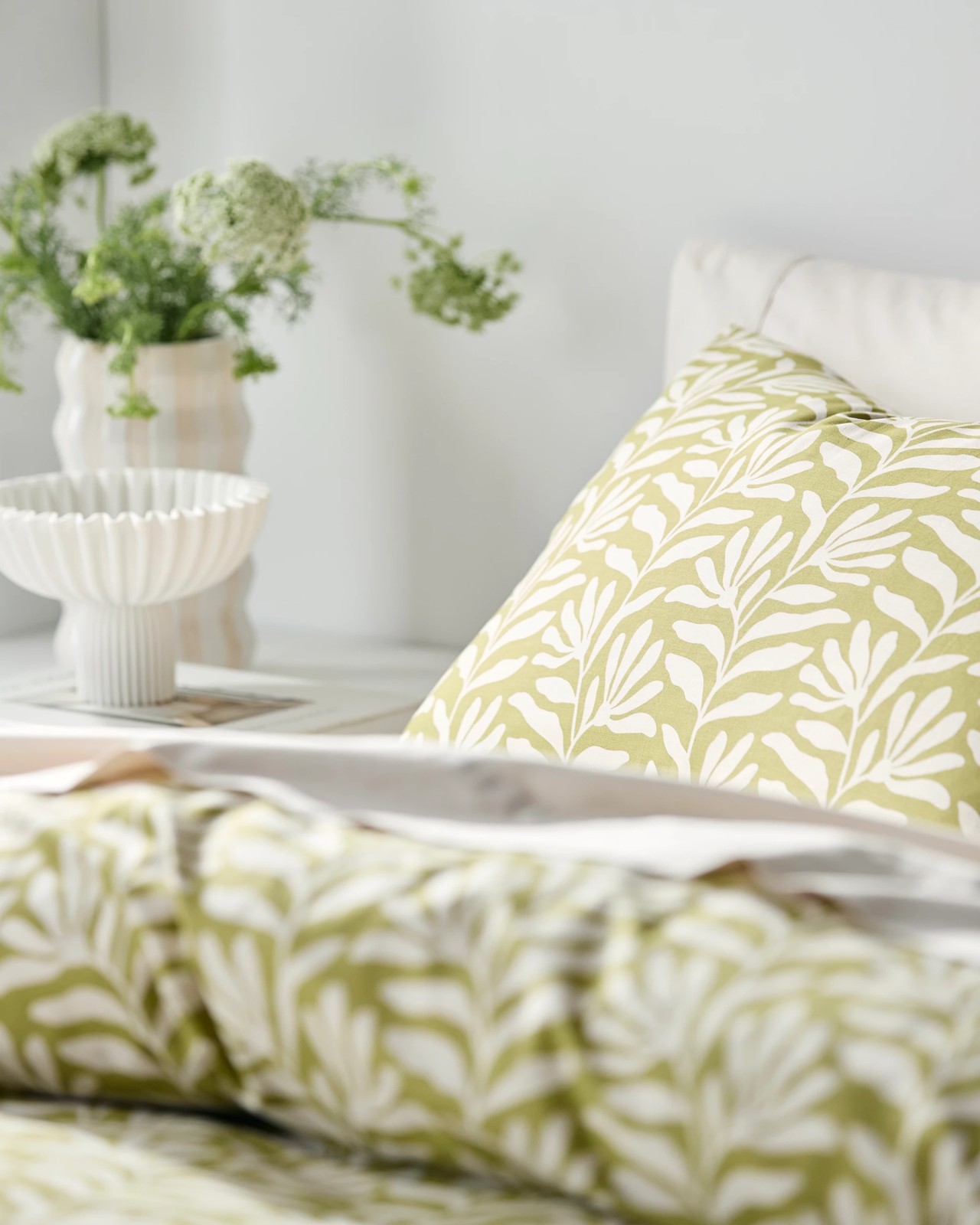 Botanical Print Australian Cotton Quilt Cover Set - GreenOlive 5 of 5