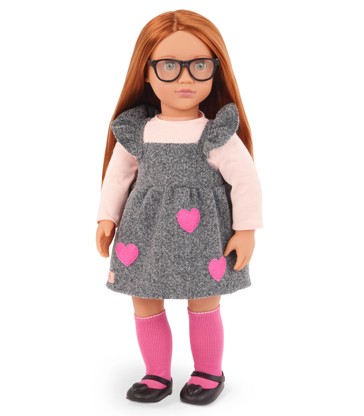 Our Generation Kelly 18-inch Fashion Doll with Heart-Print Dress