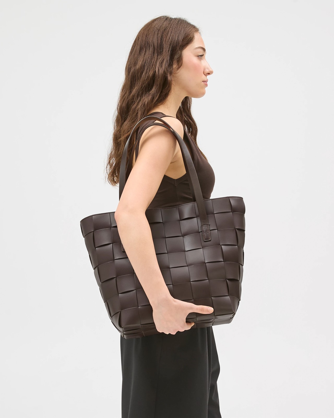 Pre-Order Genuine Leather Weave Tote Bag 4 of 5