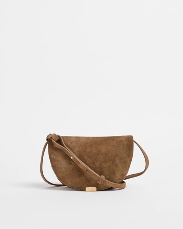 Premium Suede Leather Mini Crossbody Saddle Bag