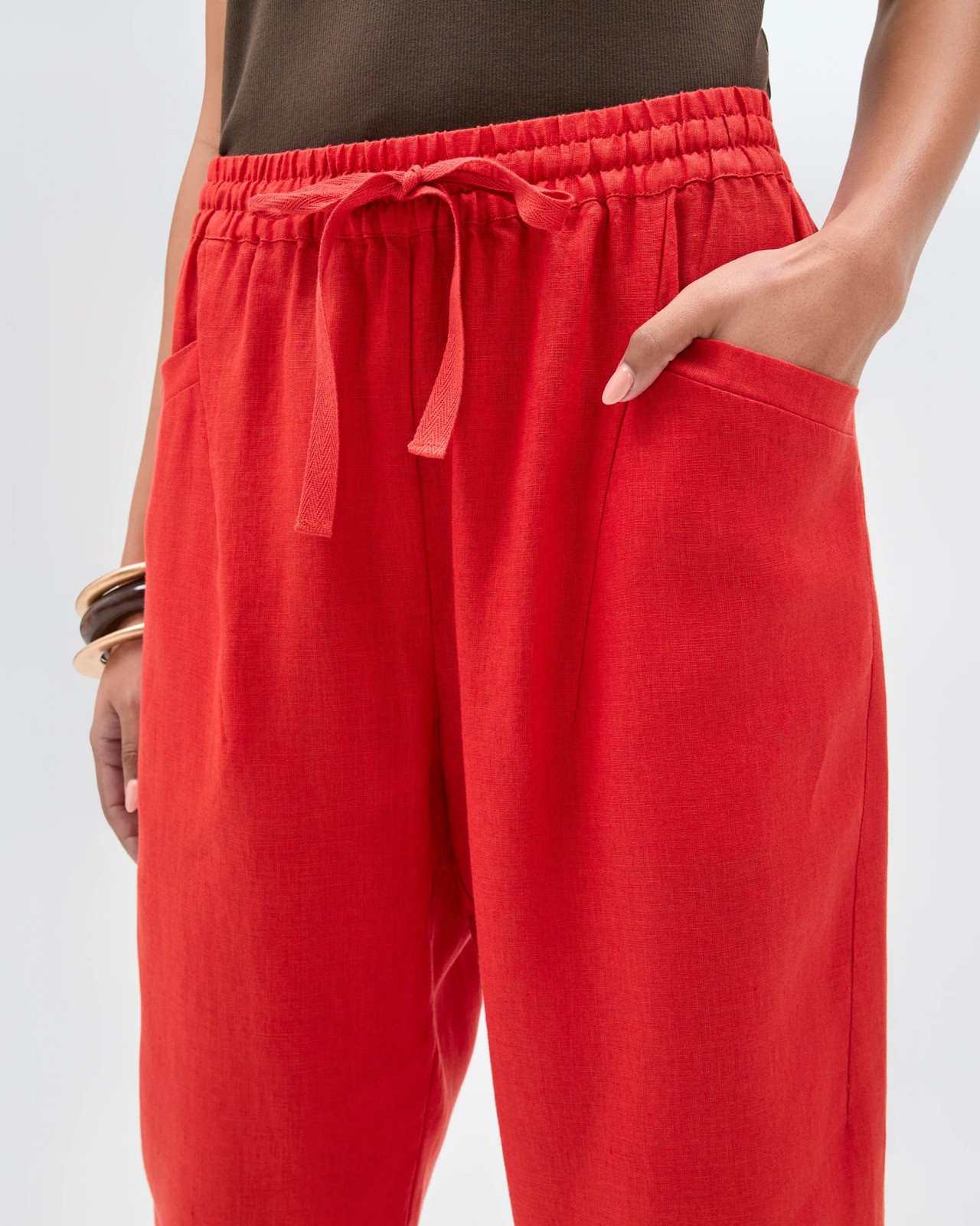 European Linen Tapered Pants - Warm Terracotta 5 of 5
