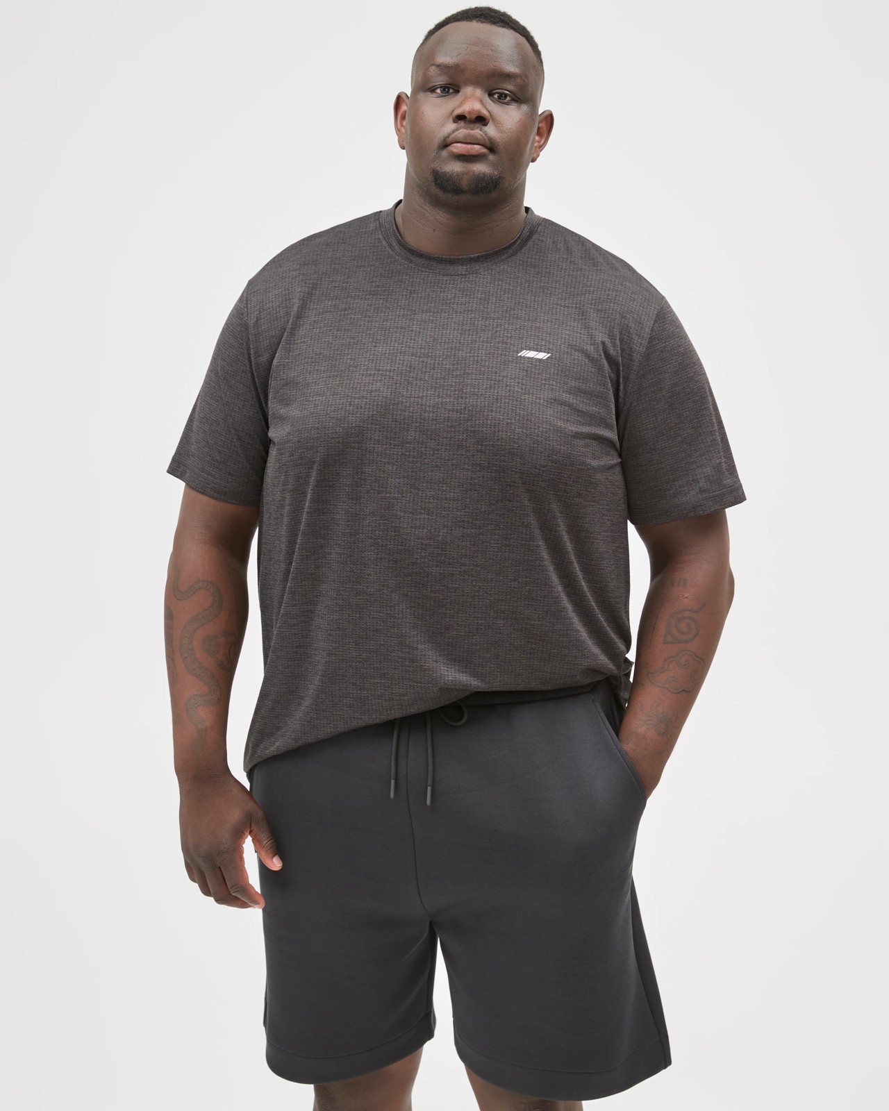 Plus Size Australian Cotton Blend Tech Fleece Shorts  - Black 3 of 6