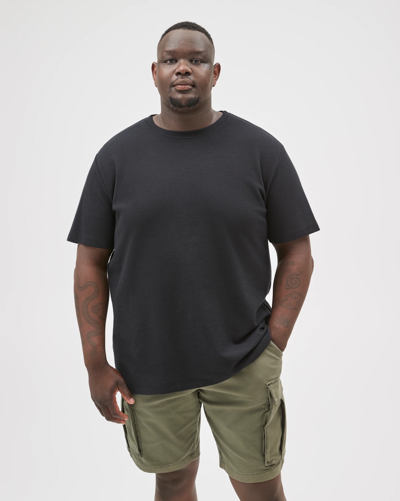 Plus Size Australian Cotton Cargo Shorts - Army 2 of 6