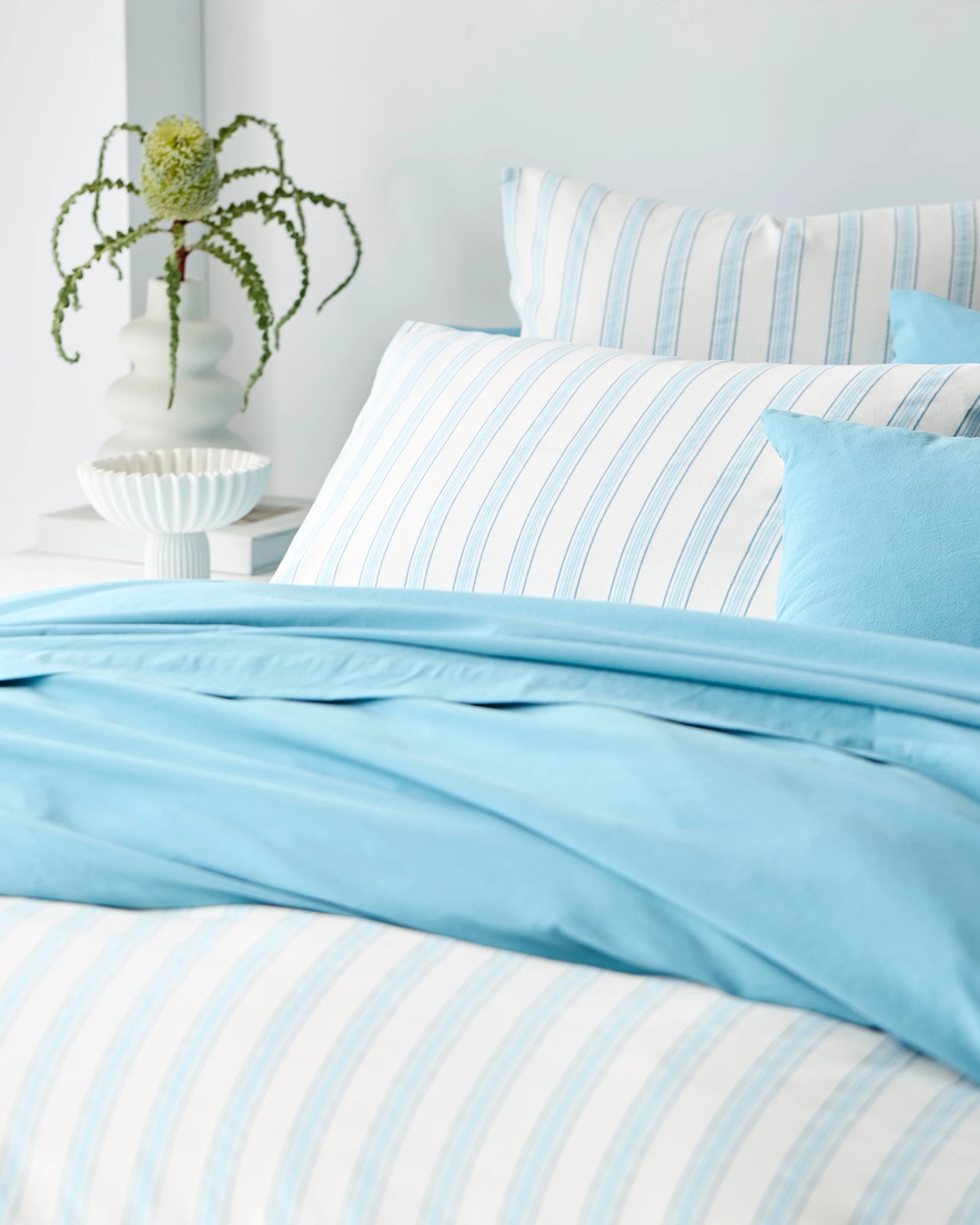 Arlo Cotton Stonewash Quilt Cover Set - Adriatic Blue 5 of 5