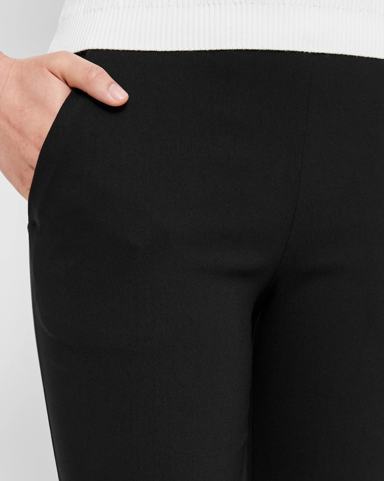 Carrie Skinny Ankle Length Bengaline Pants - Preview - Black