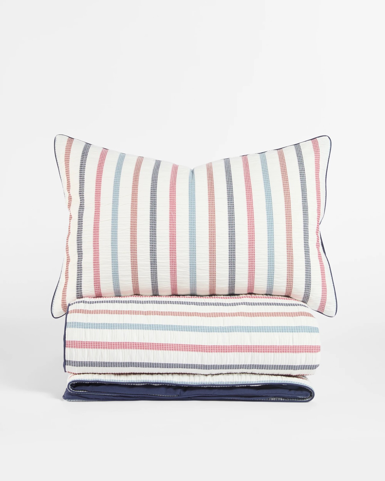 Frankie Waffle Stripe Seersucker Kids Quilt Cover Set 3 of 5