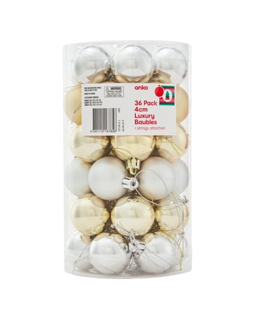 Anko 36 Pack 4cm Luxury Baubles